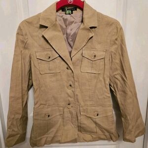 Theory Khaki Utility Cotton Blazer Jacket